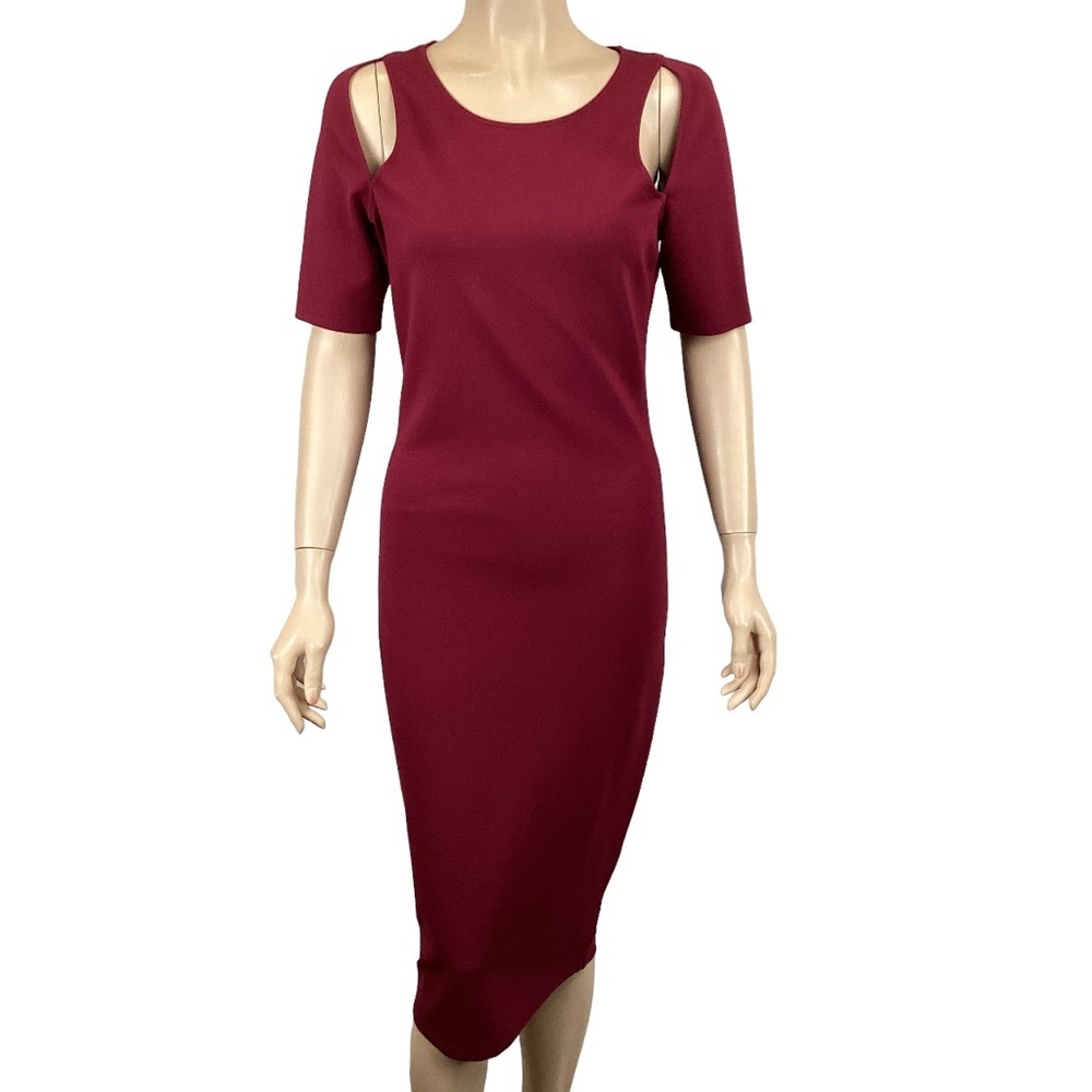 5 For $25 Fabletics Eva Midi dress size small wine colored sporty‎ & sleek